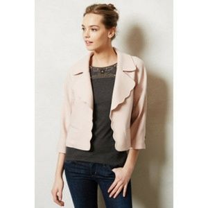 Anthropologie Elevenses Scallop Open Jacket